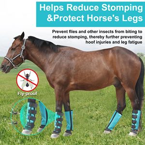 Protège-mouches réglables pour chevaux en maille respirante – Protection des jambes équines, réduit les piétinements, protège-jambes pour chevaux - Product Image 3
