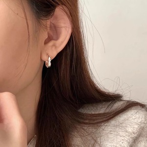 S925 Sterling <b>Silver</b> Geometric C Shape <b>Stud</b> Earrings Minimalist Everyday Wear - Product Image 5