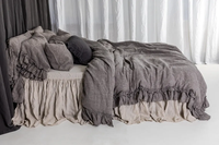 Ensemble de literie de drap-housse de taille de motif personnalisable à volants adapté au mariage à la maison