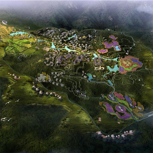 Schéma de conception touristique de la zone panoramique de la montagne du thé et du bambou - Product Image 3