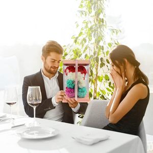 Fleurs artificielles en gros, ours en roses artificielles pour la Saint-Valentin, les anniversaires, la fête des mères et les mariages, avec une boîte cadeau rose de 10 pouces - Product Image 6