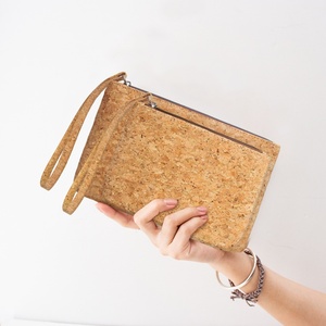 Women's RFID Vegan Leather Wallet Wholesale Eco Friendly Cork Leather Wrist Purses Cosmetic Bag <b>Wristlet</b> Purse - Product Image 4