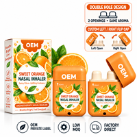 Inhaler Hidung OEM Aroma Jeruk Manis Sunny Citrus dengan Tutup Terpisah, Kemasan Cerah, Paket Hemat untuk Pembeli Supermarket, Grosir