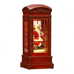 Nouveaux produits : Décoration de cabine téléphonique londonienne rouge personnalisée avec LED blanc chaud, en vente pour la décoration de la maison et les fêtes - Product Image 1