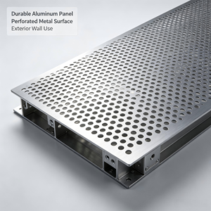 Panneau de mur-rideau en aluminium perforé, revêtement PVDF, bardage de façade de bâtiment, taille personnalisée, montage rapide pour extérieur commercial - Product Image 6