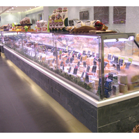 Réfrigérateur à viande commercial de supermarché vitrine de congélateur à température unique présentoir pour charcuterie fromage aliments frais