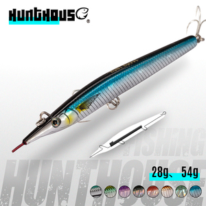 Hunthouse Vente flash Appâts de pêche en eau salée Fournitures Appâts artificiels coulants Appâts de surface en forme d'aiguille Appâts en forme de crayon non peints - Product Image 1