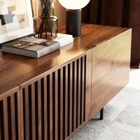 Mueble para TV Extra Grande con Gabinetes de Apertura por Presión, Gestión de Cables y Acabado de Madera Moderno para el Hogar