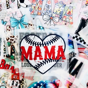 Camiseta de PET Suave con Transferencia Térmica DTF Personalizada <span class=keywords><strong>para</strong></span> el Día de la Madre, Diseño de Lazo 'Love MAMA', Fácil Aplicación con Prensa Térmica, Resistente al Agua - Product Image 6