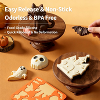 Moule à gâteau d'Halloween Candyer en silicone de qualité alimentaire, résistant à la chaleur, écologique, réutilisable, outils de cuisson en forme d'araignée, de citrouille et de fantôme, pour chocolat