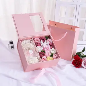 Kotak Hadiah Hari Ibu Terbaik, Kotak Dekorasi Mawar Selamanya Bentuk Hati Merah Muda Hadiah 2022