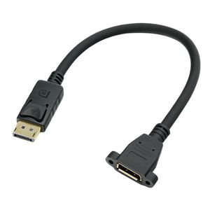 Cable de extensión Dp macho a hembra de 15 cm con orificio de montaje para conexión de alta definición del puerto de visualización del monitor - Product Image 2