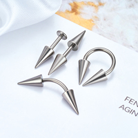 Vente en gros de piercing en titane de base ASTM F136 Labret nombril cartilage fil interne sourcil nombril anneau femmes bijoux de corps