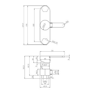 Juego de Ducha Termostática Iole, Mezclador Externo de Cobre Pulido con Acabado Cromado, Chorros Suaves y de Masaje para Uso en Apartamentos - Product Image 1