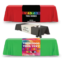Nappe de table personnalisée multicolores de style moderne avec logo d'entreprise, housses de table sur mesure avec logo / motif / texte