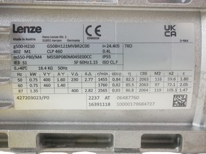Motorreductor PLC G50BH121MVBR2C00 M55BP080M045E00CC 075kW I24405 - Product Image 4