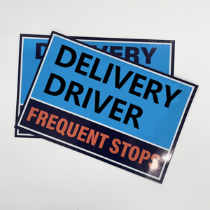 Aimant de <span class=keywords><strong>voiture</strong></span> <span class=keywords><strong>personnalisé</strong></span> réfléchissant pour chauffeur de livraison, avec inscription « Arrêts fréquents » - Product Image 1