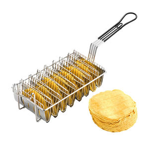 Panier de friteuse à <span class=keywords><strong>tacos</strong></span> Panier de support de taco pour friteuse à taco Moule de coquille de taco en forme de V Friteuse à taco pour <span class=keywords><strong>burritos</strong></span> et tortillas (8 coquilles) - Product Image 2