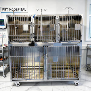 Cage d'hôpital vétérinaire en acier inoxydable, enclos médical pour animaux, cage de récupération pour animaux, équipement de clinique vétérinaire - Product Image 3