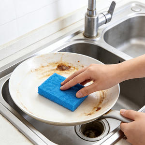 إسفنجة تنظيف المطبخ قصيرة وسميكة - ذات وجهين، تزيل البقع، لا تخدش، قابلة لإعادة الاستخدام للأواني والمقالي والأطباق وأسطح العمل - Product Image 5