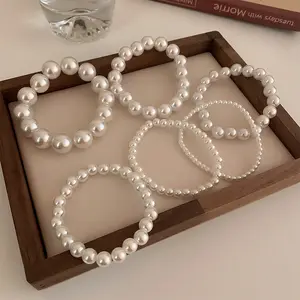 2023 Wholesale Cheap handmade bracelets & bangles women men Fashion chunky Jewelry chain French vintage Pearl Bracelet
