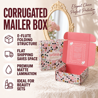 Boîte d'expédition plate en carton ondulé E-flute personnalisée, boîte à courrier premium, boîte cadeau, boîte d'abonnement pour l'emballage de coffrets cadeaux et de kits beauté