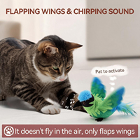AFP Jouet pour chat au design d'oiseau attrayant, avec son d'oiseau qui chante et son plumeux jaune vif qui bat des ailes, jouet interactif pour animaux de compagnie pour le jeu quotidien
