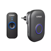 IP44 étanche 200m longue portée EU UK US Plug sonnette sans fil extérieure pour les sourds