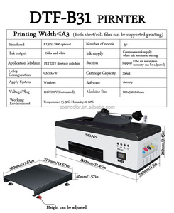 L1800/R1390 Small Pet Film t Shirt Textile Printing <b>Machine</b> A3 DTF Flatbed and Roll Printer with Dtf Dryer - Product Image 4