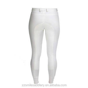 Cómodos pantalones de montar para mujer de elastano, de cintura baja, con asiento completo, parches de gamuza en las rodillas, resistentes al pelusamiento y a la abrasión, con dos bolsillos. - Product Image 4