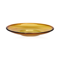 Plat en verre borosilicate de haute qualité, résistant au micro-ondes, couleur ambre transparente, pour la maison, le restaurant, les salades et les collations