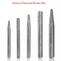 Herramientas de grabado de diamante sinterizado CNC resistentes al desgaste, brocas de diamante de fondo plano para grabado en piedra y granito