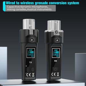 ชุดเครื่องส่งสัญญาณเสียงไร้สาย XLR ระดับมืออาชีพ 2.4G สำหรับไมโครโฟน มิกเซอร์ เครื่องดนตรี สายเคเบิล <span class=keywords><strong>แปลง</strong></span>สัญญาณได้โดยไม่ต้องใช้สาย - Product Image 2