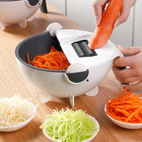 Nieuwe Keuken Fruit- en Groentesnijder 9-in-1 Draagbare Groentehakker Kom en Vergiet Set 9-in-1 Deluxe Groentehakker