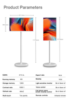 Écran tactile commercial de 21,5 pouces, moniteur d'affichage intelligent Android, kiosque portable, support rechargeable, 1080p Full HD