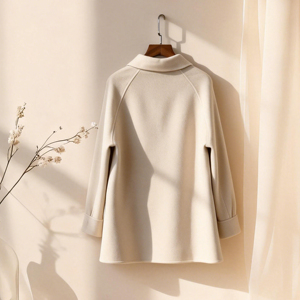 Cappotto Oversize da Donna in Lana Double Face Morbida al Tatto con Colletto Peter Pan e Maniche Raglan <span class=keywords><strong>per</strong></span> Autunno Inverno - Product Image 2