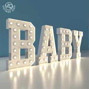 Sıcak satış bebek Light Up hızlı teslimat ile Marquee balon mozaik harfler çerçeve
