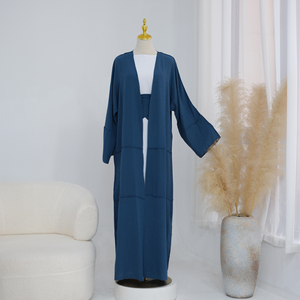 Abbigliamento Islamico: Set 2 Pezzi Abaya Aperta e Avvolgente, Abito Quotidiano per Donne Musulmane, Senza Sottoveste, Abaya per l'Eid - Product Image 5