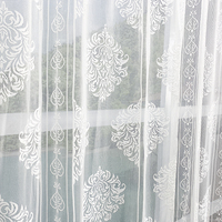 Voile brodé en polyester de haute qualité, voile transparent pour fenêtre, français, italien, blanc, rideau en dentelle, tissu 100% polyester