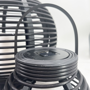 Ensemble de lanternes solaires rondes en forme de boule 2024, aspect rotin, décoration de jardin d'extérieur, lanterne suspendue en rotin - Product Image 5