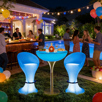 Meubles de bar et tabourets de bar de luxe modernes pour club de fumeurs, avec chaises LED RGB, design solaire intérieur, pour lounge chicha, à vendre