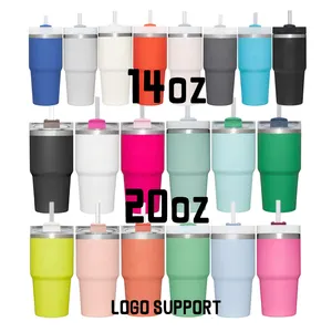 14oz 20oz Vacuum Insulated Cup Stainless Steel Double Wall Water Tumbler for Kids Thermal Mug With Straw