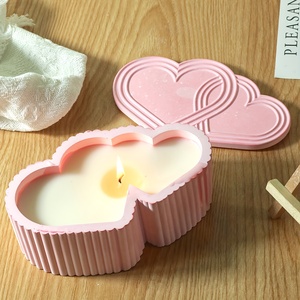 MUYULINS Concrete Candle Holder DIY Cement Plaster Valentine's Day Storage <b>Box</b> <b>Heart</b>-<b>Shaped</b> Silicone Mold - Product Image 3