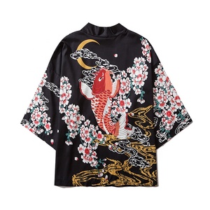 Vente en gros T-shirt à sublimation en polyester à la mode personnalisée T-Shirt pour <span class=keywords><strong>homme</strong></span> Haori <span class=keywords><strong>Kimono</strong></span> cardigan <span class=keywords><strong>japonais</strong></span> pour <span class=keywords><strong>homme</strong></span> - Product Image 6