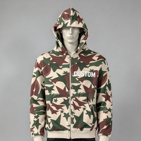Sweat à capuche zippé surdimensionné en coton molletonné épais pour homme, imprimé DTG intégral, effet délavé, style streetwear pour usage quotidien décontracté