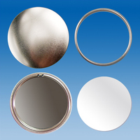 Miroir de poche rond de 44 mm de haute qualité pour cosmétiques, miroir de maquillage, badge, vente en gros