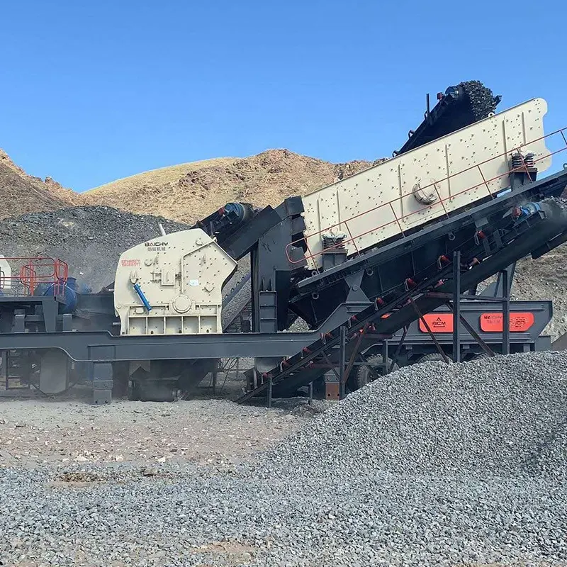 Mobile Betonsteinbrecher-Station in großem Maßstab, primärer Hartgranit-Kies-Prall brecher, Aggregat-Steinbrecher