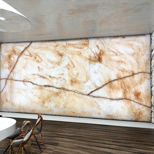 عقيق ترانسليمنت حجر اصطناعي حديث تطبيق منزلي صناعي مرمر عروق رخامية بإضاءة خلفية حجر قطع إلى حجم بالجملة - Product Image 3