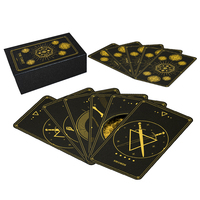 Conception de Logo Personnalisé Impression Carte de Tarot Feuille d'Or Papier Noir Grand Pont Oracle Carte de Tarot cartes d'oracle avec guide