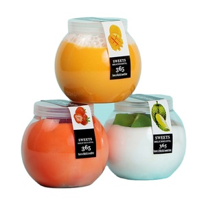 160ml/210ml Vide Rond <span class=keywords><strong>Boule</strong></span> Sphérique Conteneurs Yaourt Mousse Confiture Pot En <span class=keywords><strong>Plastique</strong></span> avec Couvercles Lait Pudding Bouteille Gelée Planète Tasses - Product Image 1